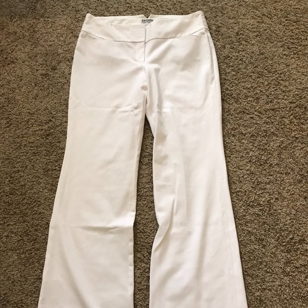 GUC WOMENS EXPRESS EDITOR WHITE DRESS PANTS SZ 10L